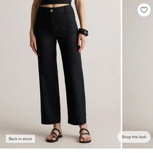 New with tags Quince European linen patch front wide leg pants